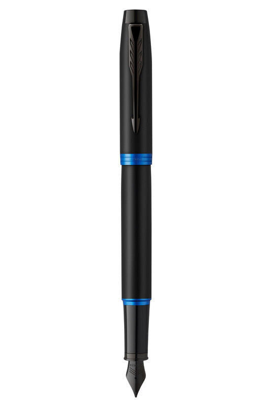 Parker  IM Vibrant Rings Fountain Pen - Black/Marine Blue