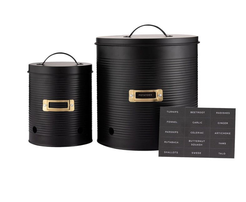 Typhoon Living Otto Set of 2 Root Vegetable Storage - Black