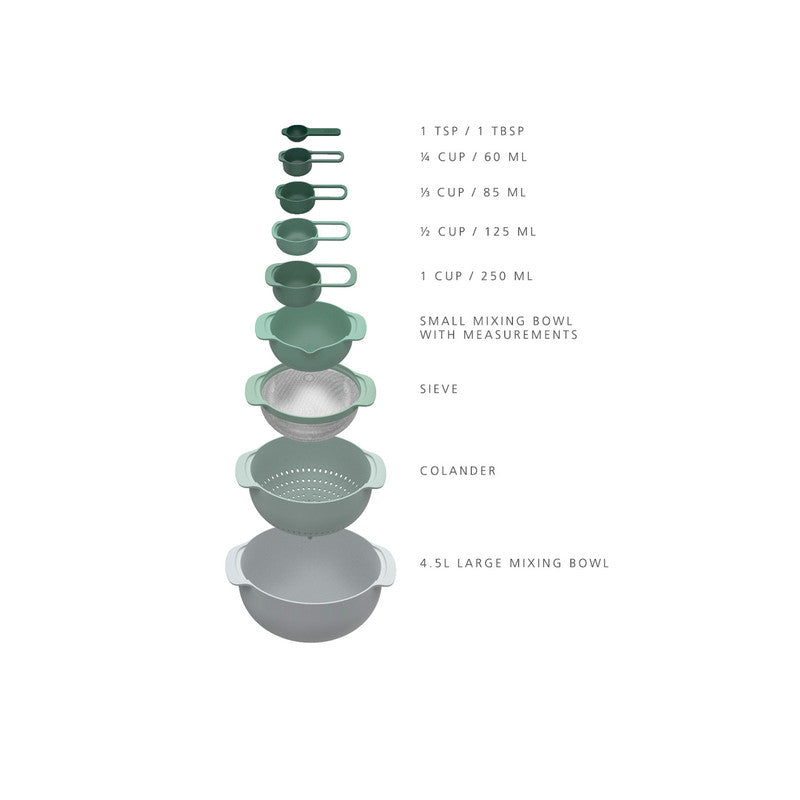 Joseph Joseph Nest™ Plus 9 Piece Food Preparation Set - Editions - Sage