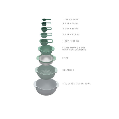 Joseph Joseph Nest™ Plus 9 Piece Food Preparation Set - Editions - Sage