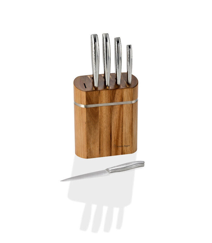 Stanley Rogers Domed Oval 6 Piece Knife Block - Brown