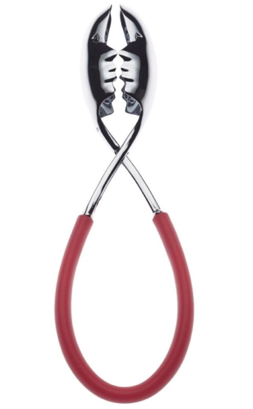 Bugatti Kiss Salad Tongs 2-piece Set - Red/Gold/Chrome