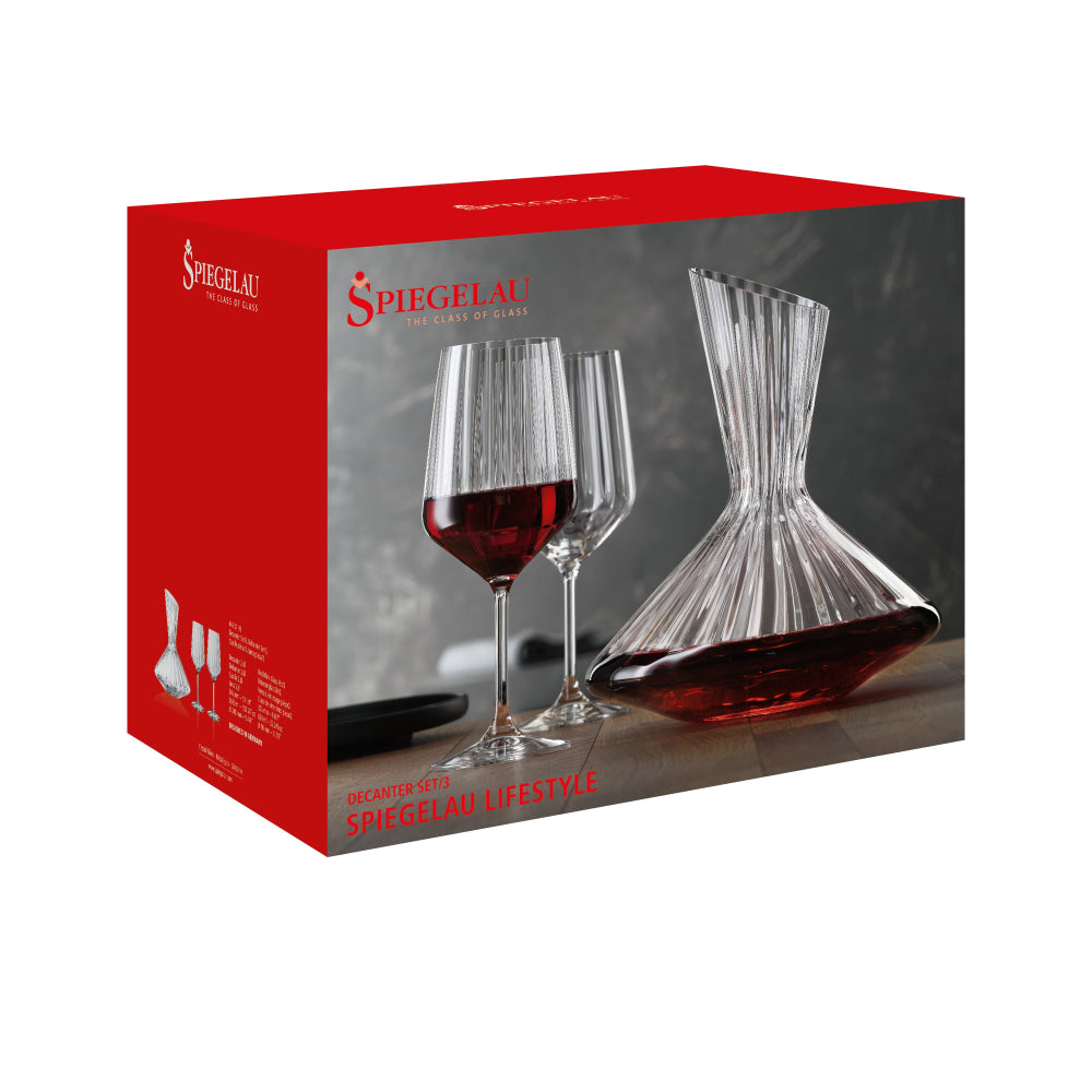 Spiegelau Lifestyle Decanter and Red Wine Glass 3 Piece Set