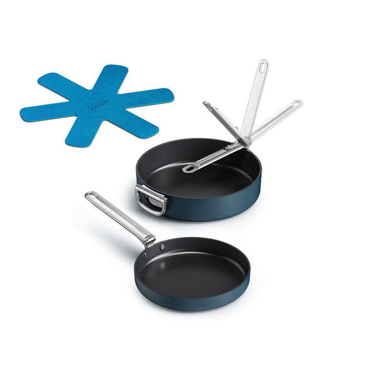 Joseph Joseph Space 2 Piece Non-Stick Frying Pan Set - Midnight Blue