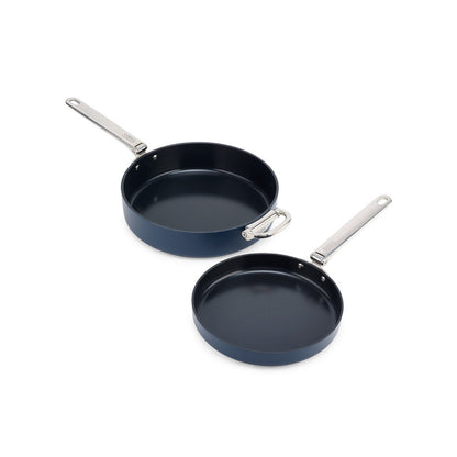 Joseph Joseph Space 2 Piece Non-Stick Frying Pan Set - Midnight Blue