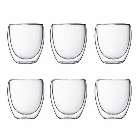 Bodum 4558-10-12  Small 250ml Pavina Double Wall 6pc Glass Set Clear