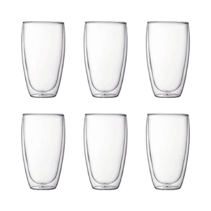 Bodum Pavina Double Wall 450ml Large Glass 6 Piece Set