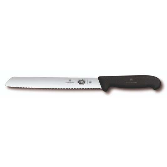Victorinox Bread Knife, 21cm, Wavy Edge, Fibrox - Black