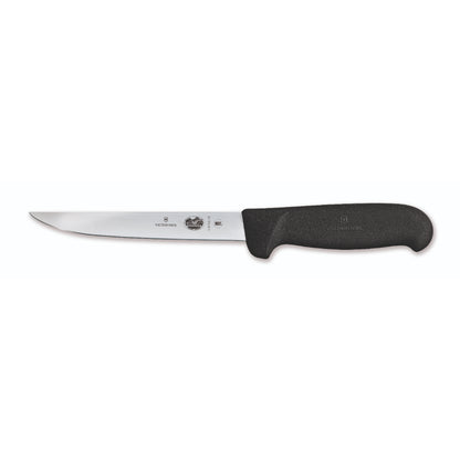 Victorinox Boning Knife, 12cm Straight, Narrow Blade, Fibrox - Black