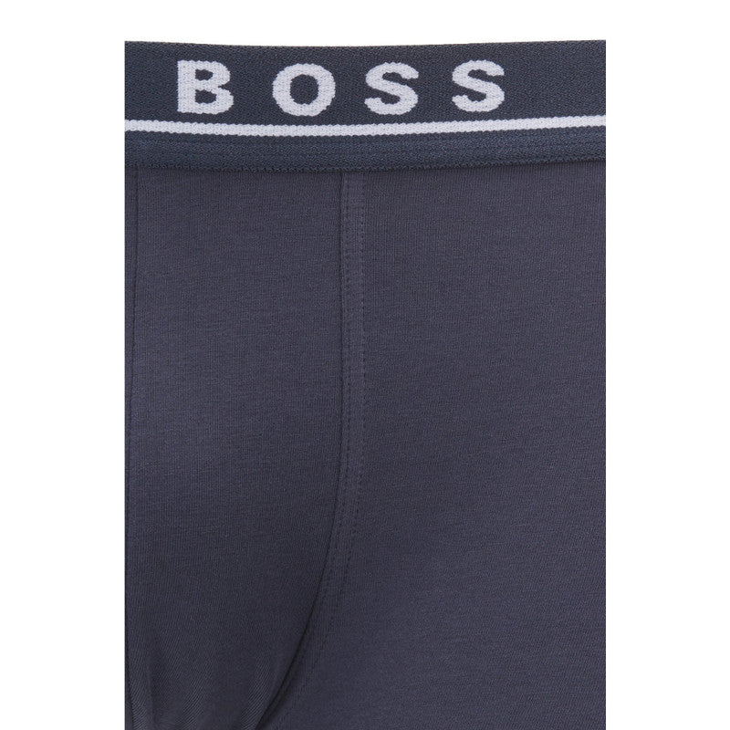 Hugo Boss Mens Three-pack of Stretch-cotton Trunks Size L-Blue