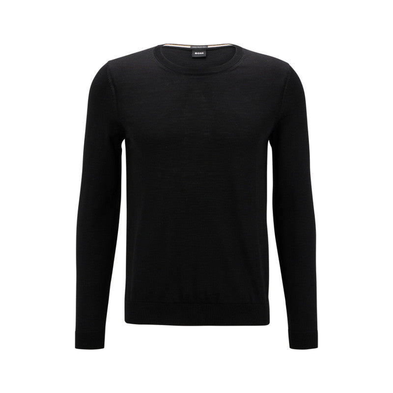 Hugo Boss Mens Leno-P Slim-fit Crew-neck Sweater Size S - Black