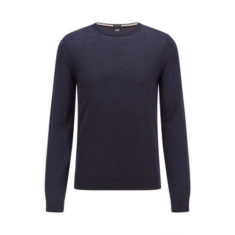 Hugo Boss Mens Leno-P Slim-fit Crew-neck Sweater Size L -Blue