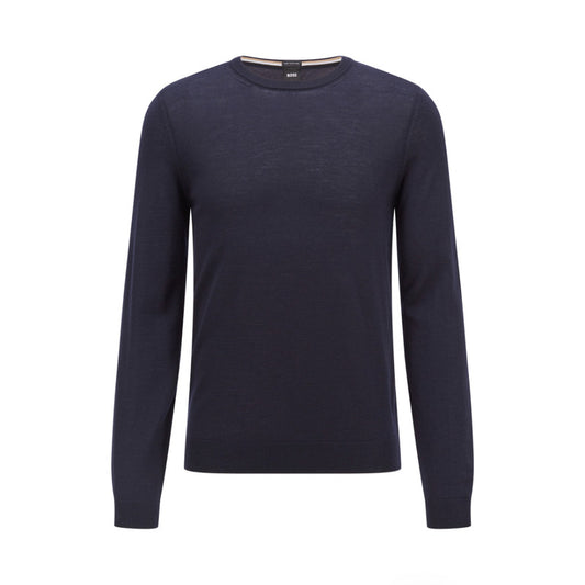 Hugo Boss Mens Leno-P Slim-fit Crew-neck Sweater Size L -Blue