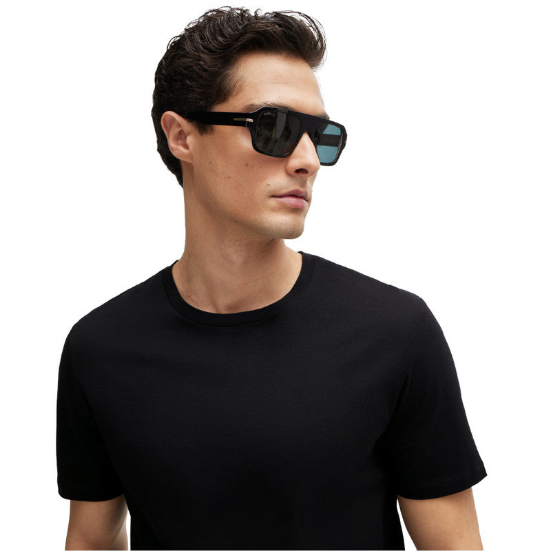 Hugo Boss Tessler Slim-fit Short-sleeved T-shirt in Mercerized Cotton Size S - Black