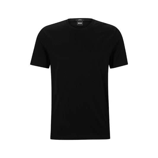 Hugo Boss Tessler Slim-fit Short-sleeved T-shirt in Mercerized Cotton Size M - Black