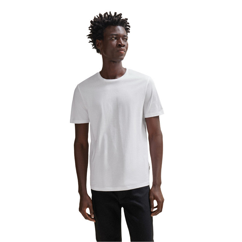 Hugo Boss Tessler Slim-fit Short-sleeved T-shirt in Mercerized Cotton Size M - White