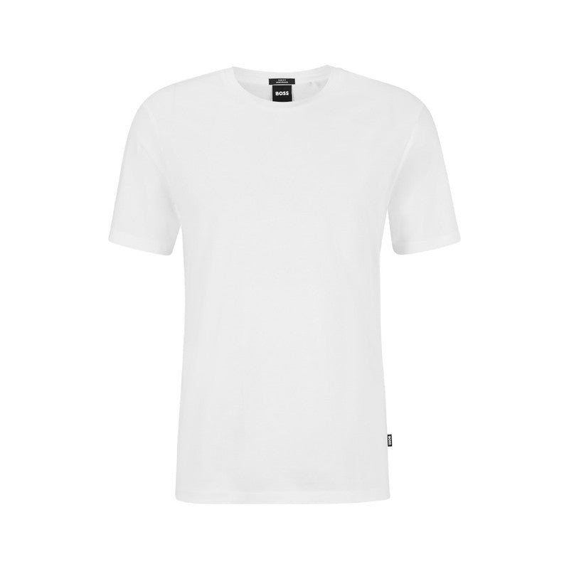 Hugo Boss Tessler Slim-fit Short-sleeved T-shirt in Mercerized Cotton Size M - White