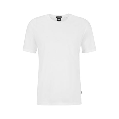 Hugo Boss Tessler Slim-fit Short-sleeved T-shirt in Mercerized Cotton Size M - White