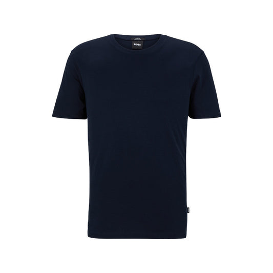 Hugo Boss Tessler Slim-fit Short-sleeved T-shirt in Mercerized Cotton Size XL -  Blue