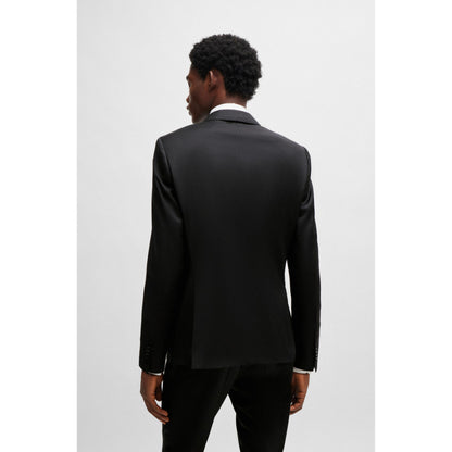 Hugo Boss Slim-Fit Virgin Wool Serge Suit Jacket - Black