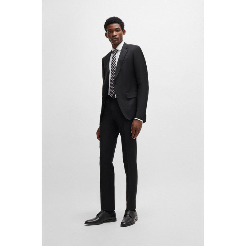 Hugo Boss Slim-Fit Virgin Wool Serge Suit Jacket - Black