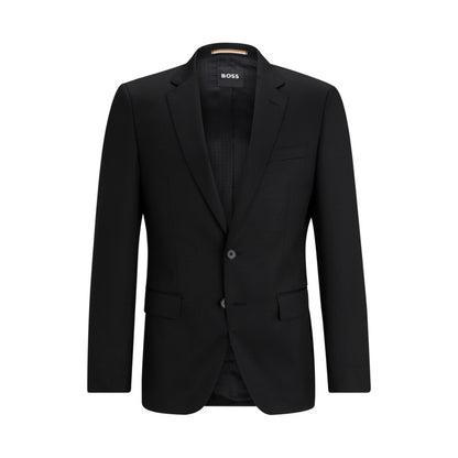 Hugo Boss Slim-Fit Virgin Wool Serge Suit Jacket - Black