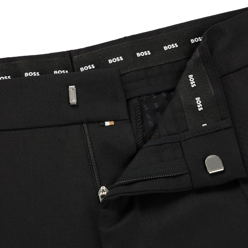 Hugo Boss Slim-Fit Virgn Wool Serge Trousers - Black