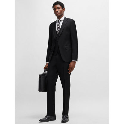 Hugo Boss Slim-Fit Virgn Wool Serge Trousers - Black