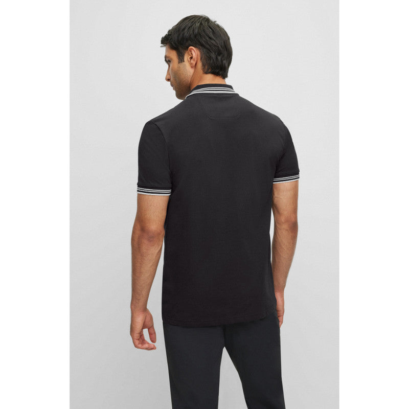 Hugo Boss Mens Paul Curved Slim-fit Polo Shirt Size S - Black