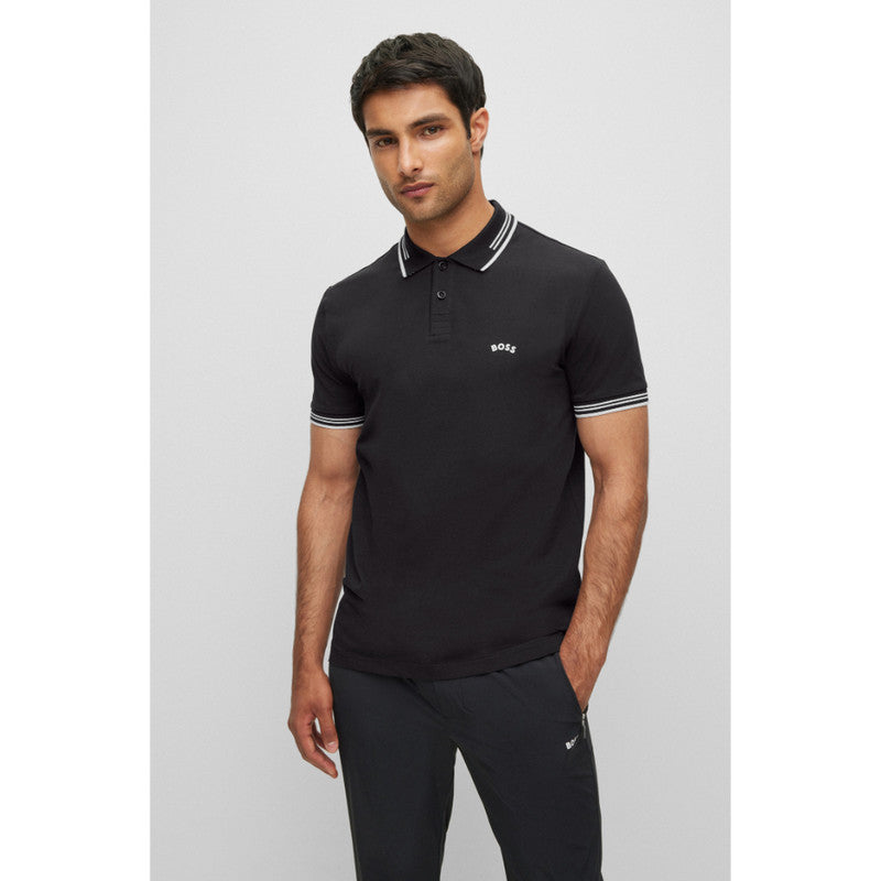 Hugo Boss Mens Paul Curved Slim-fit Polo Shirt Size S - Black