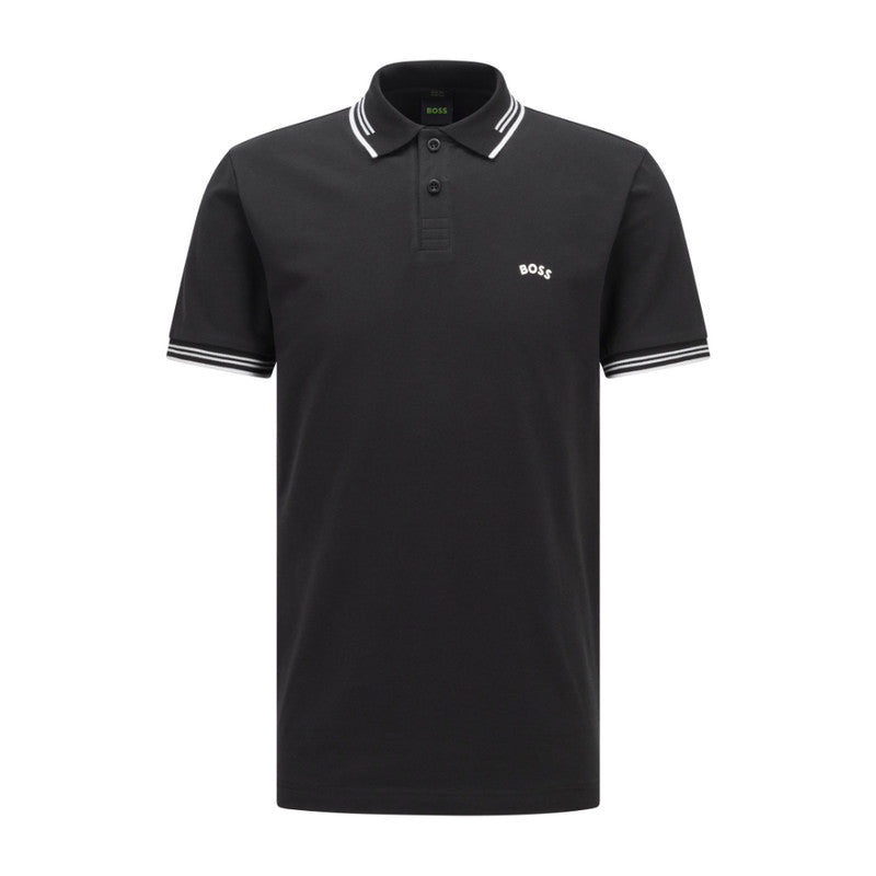 Hugo Boss Mens Paul Curved Slim-fit Polo Shirt Size S - Black