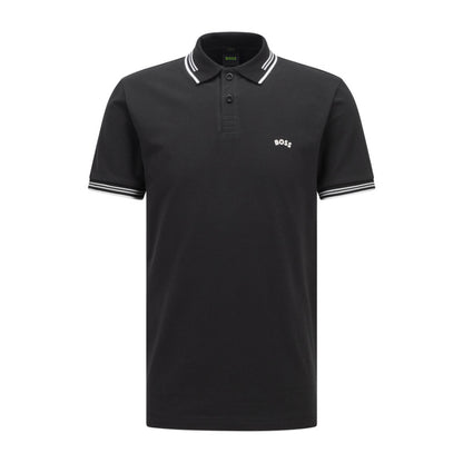 Hugo Boss Mens Paul Curved Slim-fit Polo Shirt Size XL - Black