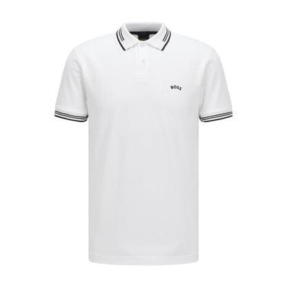 Hugo Boss Mens Paul Curved Slim-fit Polo Shirt Size S - White