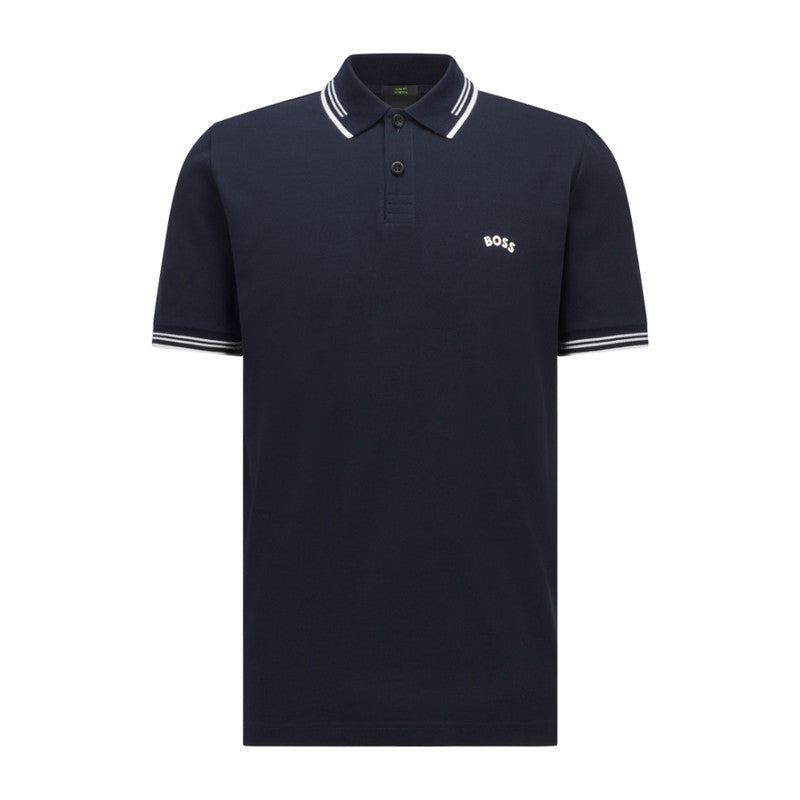 Hugo Boss Mens Paul Curved Slim-fit Polo Shirt Size S -  Blue