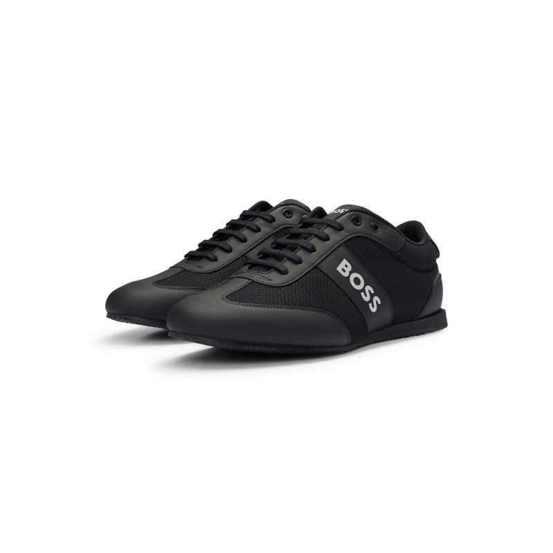 Hugo Boss Mens Size 41 Rusham Low Branded Trainers - Black