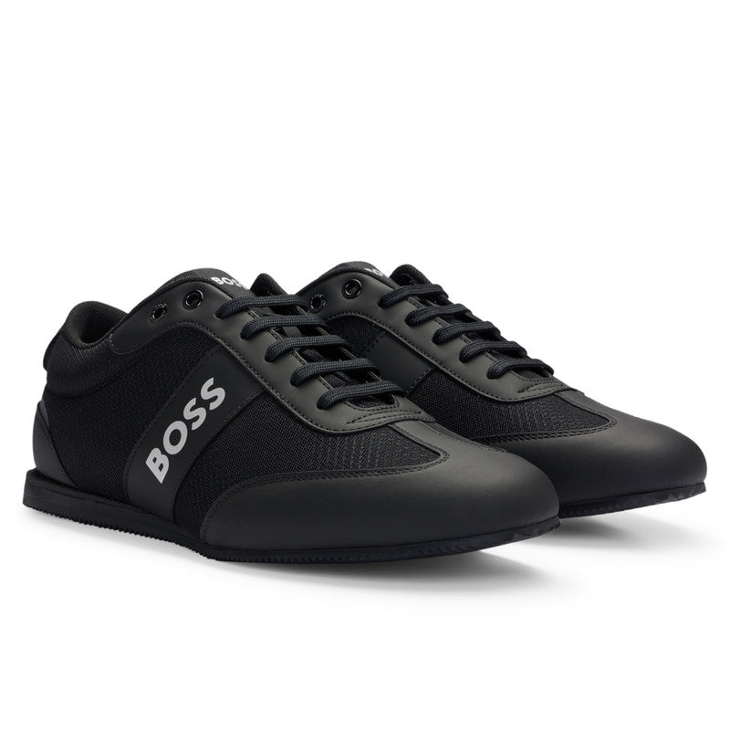 Hugo Boss Mens Size 41 Rusham Low Branded Trainers - Black