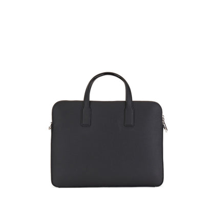 Hugo Boss Crosstown Italian-leather Document Case with Detachable Shoulder Strap - Black