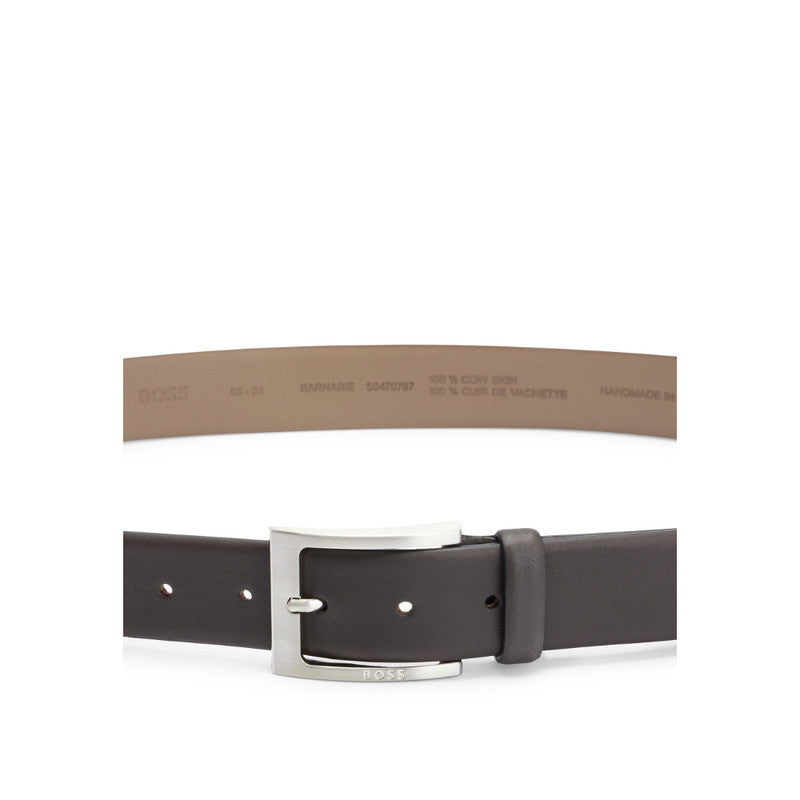 Hugo Boss Mens Belt Barnabie Pin-buckle Leather Belt Size 85cm -  Brown