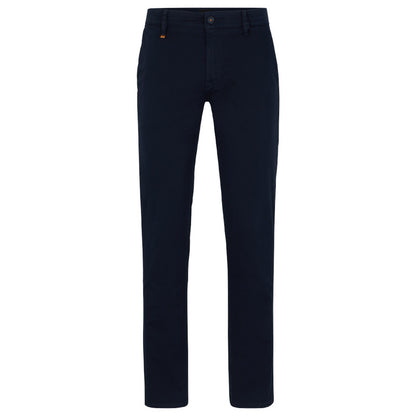 Hugo BossSlim-Fit Stretch-Cotton Satin Trousers -  Blue