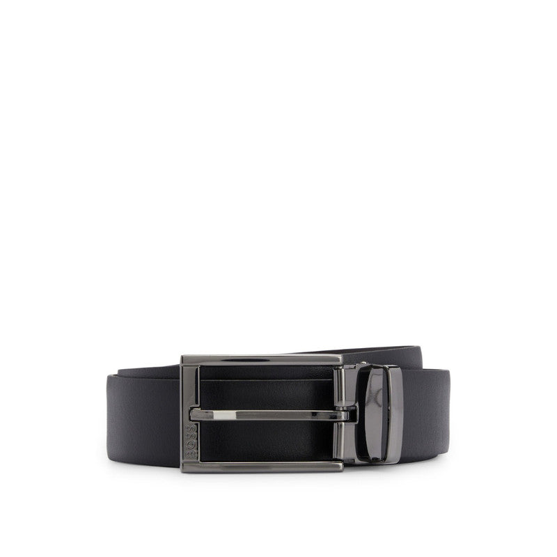 Hugo Boss Mens Omarosyn Reversible Belt in Italian Leather - Black