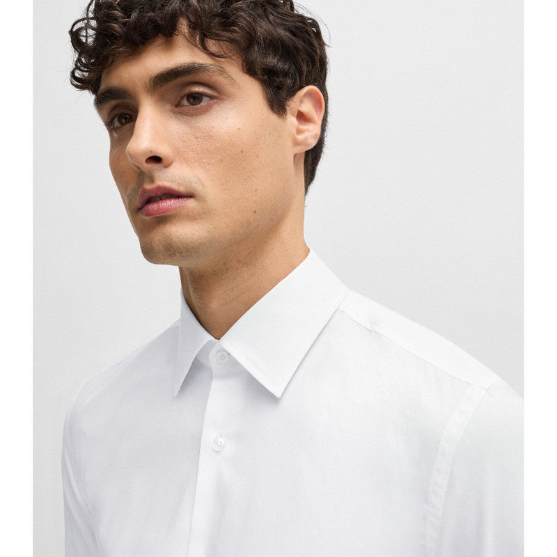 Hugo Boss Slim-fit Shirt in Easy-iron Cotton Poplin - White