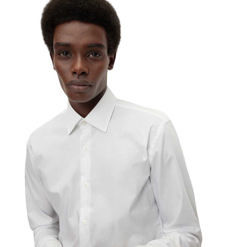 Hugo Boss Slim-fit Shirt in Easy-iron Cotton Poplin - White