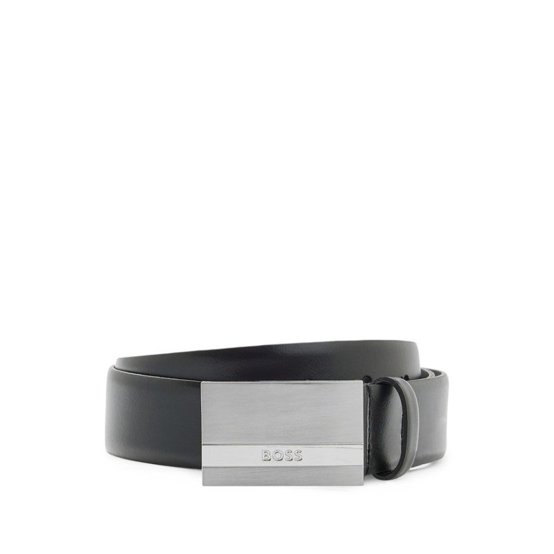 Hugo Boss Mens Size 85 Baxton Italian-leather Belt - Black