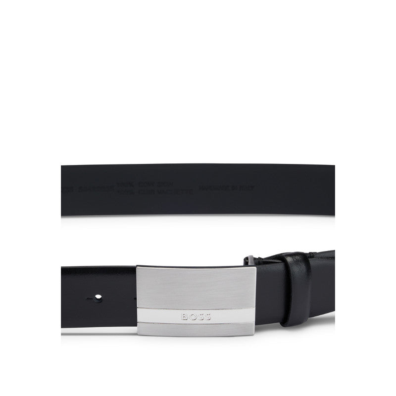 Hugo Boss Mens Size 85 Baxton Italian-leather Belt - Black