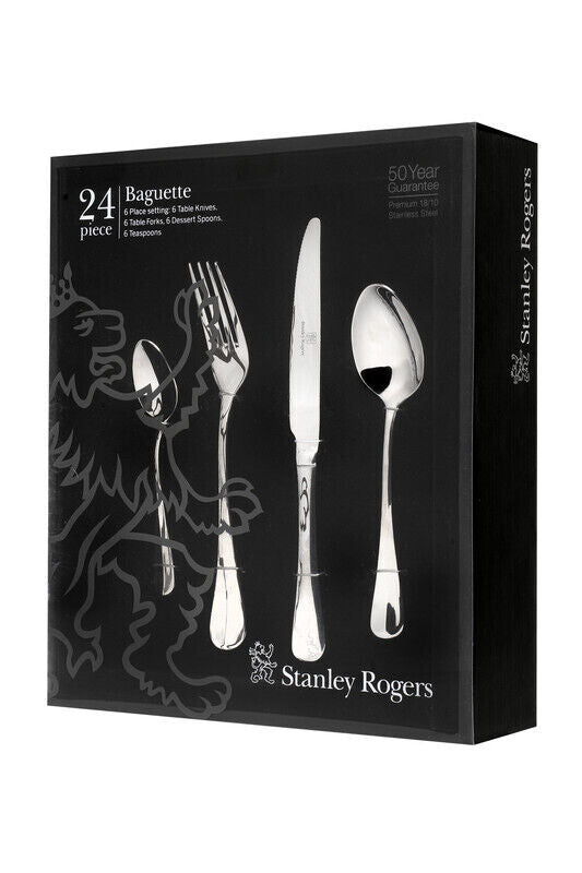 Stanley Rogers Baguette 24 Piece Cutlery Set - 50480 -Stainless Steel