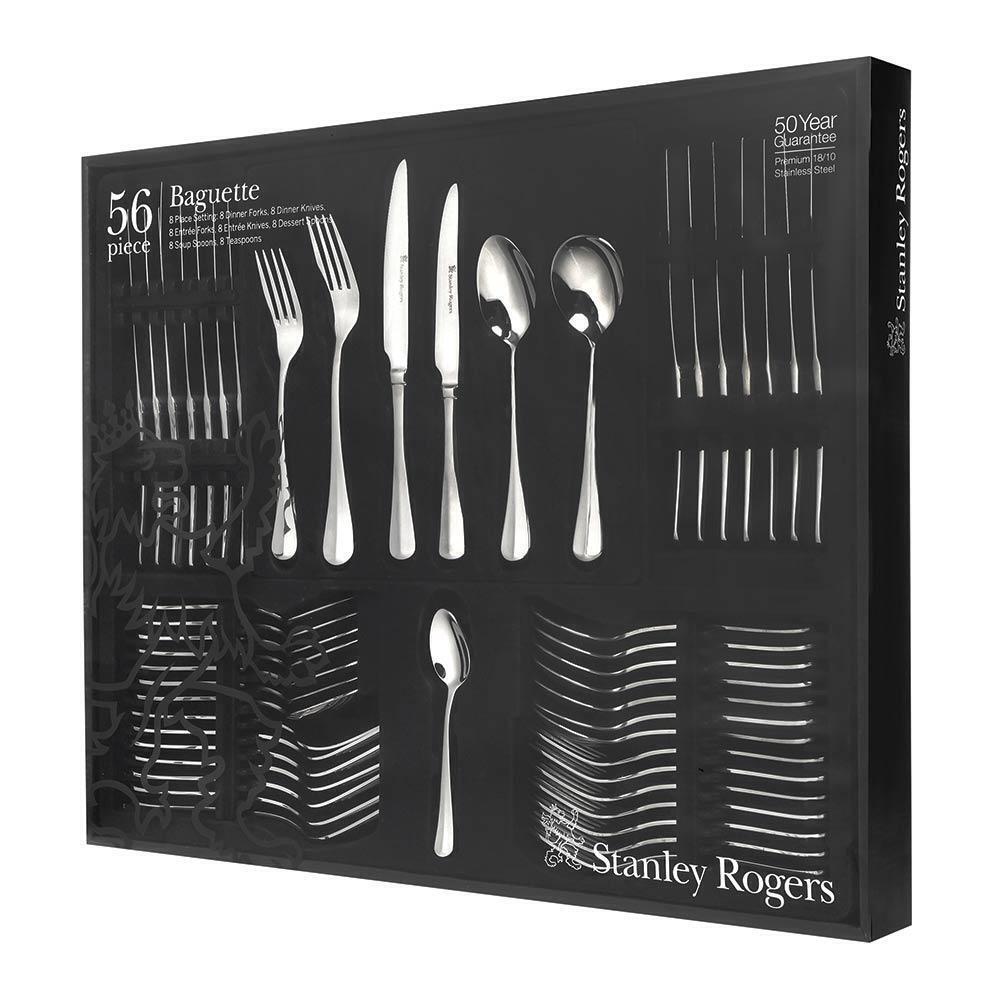 Stanley Rogers Baguette 56 Piece Cutlery Set Stainless Steel 50501