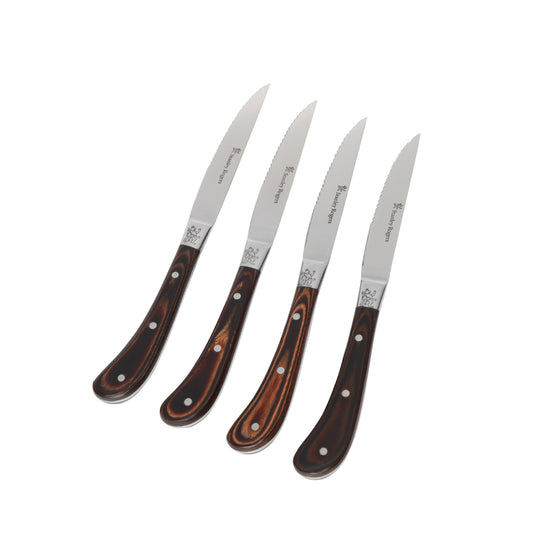Stanley Rogers Pistol Grip Brown Steak Knives - Set of 4