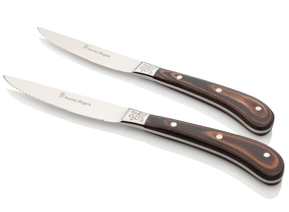 Stanley Rogers Pistol Grip Brown Steak Knives - Set of 4