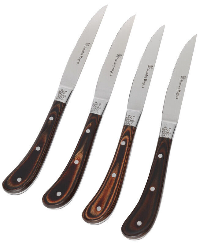 Stanley Rogers Pistol Grip Brown Steak Knives - Set of 4