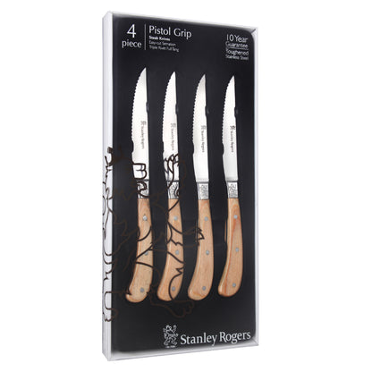 Stanley Rogers Pistol Grip Distressed Steak Knives - Set of 4